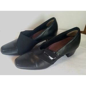 Women's Dress Heel Shoe 9M Black Clarks Everyday Active Air READ